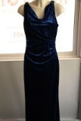 An as new Ralph Lauren deep blue long gown (UK 14).
