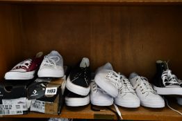 Six pairs of assorted as new Converse footwear (Four pairs unboxed).