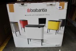 A Brabantia Bo Touch bin with two inner buckets (11L and 23L).