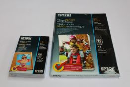 Twenty packs of 50 Epson Value Glossy Photo Paper A4 and twenty packs of 100 Epson Glossy Photo