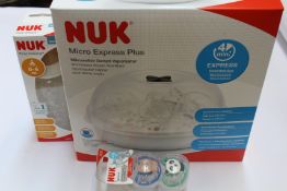 A quantity of Nuk products to include six Micro Express Plus microwave steam sterilisers, three