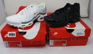 Two pairs of youths as new Nike Air Max Plus (UK 1.5, 4).