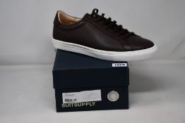 A pair of as new Suit Supply leather sneakers in brown (UK 12 - RRP £149).