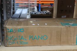 A pre-owned Casio CDP-130BK Digital Piano.