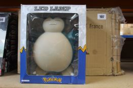 Six boxed as new Pokemon Snorlax LED Lamps.