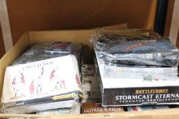 A quantity of various Warhammer Citadel Miniatures to include Beastclaw Raiders, Flesh-Eater Courts,