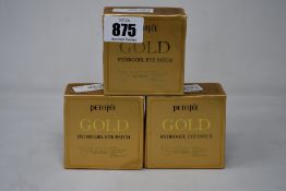 A quantity of as new Petitfee gold hydrogel eye patches.
