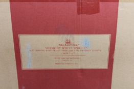 A boxed as new Balsam Hill Vermont white spruce easy plug tree (6.5ft) and a Vermont White Spruce