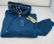 An as new Burberry Claredon full zip hoodie in mineral blue (M - RRP £175).