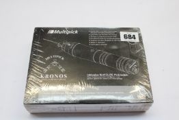 A boxed as new Multipick Kronos (Powerful electric lock pick gun with charger, allen key, Li-ion