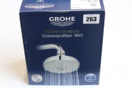 Three boxed as new Grohe Rainshower Cosmopolitan 160 Shower Heads.