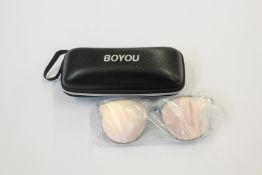 One hundred and forty pairs of Boyou sunglasses.