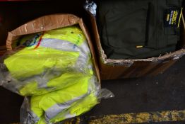 A quantity of assorted workwear to include six pairs of Veltuff HV2205 trousers, four Viper