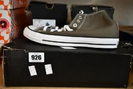 Five pairs of as new Converse Hi-tops in charcoal.