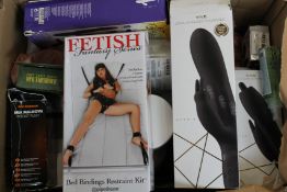 A miscellaneous assortment of adult toys to include Vive Shiatsu, Climax Elite 'Meg' and Signature