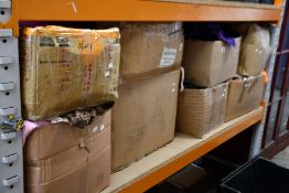 Eight boxes of assorted pre-owned clothing and related items.