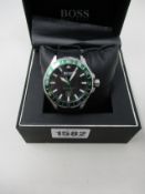 An as new Hugo Boss Deep Ocean Hole In One watch (1513457 - damaged box but watch perfect).