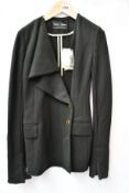 An as new Proenza Schouler Asymmetrical Lapel blazer in black (Size US 2 - RRP £693).