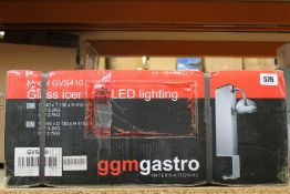 A boxed as new GGMGastro glass icer with LED lights (Model GVS410).