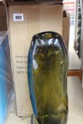 A Ferm Living Water Swirl Vase - Tall - Moss Green.