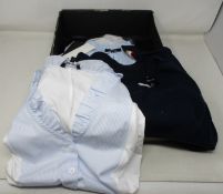 Four items of as new Me+em clothing; Broderie Bib long sleeve top, cashmere stretch neat jumper,