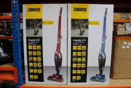 Four new Zanussi Handy Go 2 in 1, 95W, 0.55L rechargeable cordless vacuum cleaners (ZANDX75) (2 x