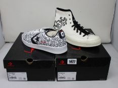 A pair of as new Converse Chuck Taylor All-Star 70 Hi Keith Haring Egret (UK 9) and Converse Keith