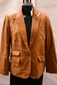 A women's as new Ralph Lauren lamb leather jacket in brown (UK 14).