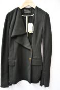 An as new Proenza Schouler Asymmetrical Lapel blazer in black (Size US 6 - RRP £693).