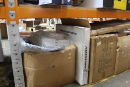 Miscellaneous items to include hangers, propagator covers and a shelving unit.