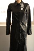 An as new Proenza Schouler lightweight leather long sleeve midi dress in black (Size US 0 - RRP £