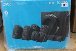 A boxed as new Logitech Z906 Surround Speaker System.
