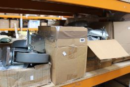 A quantity of miscellaneous items to include metal caster wheels, KMC 9 speed bicycle chain, two