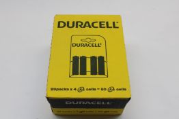 Eight Duracell Simply AA Batteries (20 packs of 4 each).