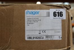A Hager VML91820CU Dual Row HI Conf 18+20 Way 100A Switch 2*100A RCCB.