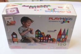 Three boxed as new Playmags 3D Magnetic Tile 150-piece mega sets and a boxed as new Playmags 100-