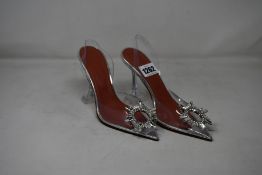 A pair of as new Amina Muaddi Begum embellished PVC pumps (EU 37, no box but in drawstring bag).