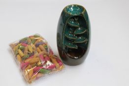 Eighteen boxed as new Ceramic Waterfall Backflow Incense Burners.