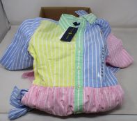 Three girls as new Ralph Lauren multi coloured Oxford shirt dresses (1 x age 10, 2 x age 12).