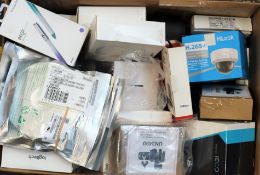 COLLECTION ONLY: A box of assorted new and pre-owned electronic items and accessories (All items