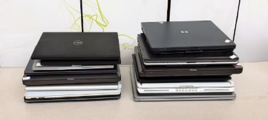 COLLECTION ONLY: A quantity of pre-owned laptops sold for parts including Dell, HP, Sony, Toshiba