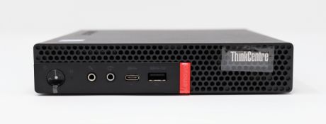 A boxed pre-owned Lenovo ThinkCentre M920q tiny pc with Intel Core i7-9700T CPU, 8GB RAM and 256GB