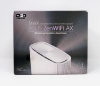 A boxed as new ASUS ZenWiFi AX Whole-Home Tri-band Mesh WiFi 6 XT8 System Single Pack in White (