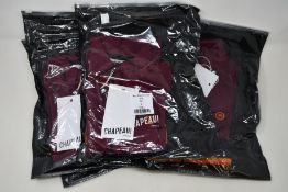 Fifteen men's as new Chapeau Stripe short sleeve cycling jerseys in cherry (Sizes 6 x S, 9 x L - RRP