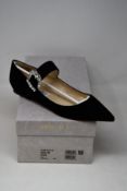 A pair of as new Jimmy Choo Cheri flats in suede (EU 37).