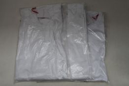 Three men's as new Derek Rose London white long sleeve T-shirts (XXL - RRP £100 each).