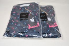 Two men's as new Morvelo Biz thermoactive long sleeve cycling jerseys (XXL - RRP £95 each).