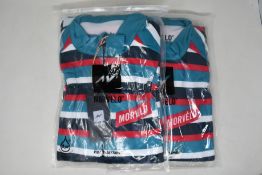 Two men's as new Morvelo Tres thermoactive long sleeve cycling jerseys (XL - RRP £95 each).