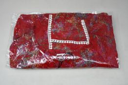 An as new Athena Procopiou Red Muguet shorter gypsy dress in silk (One size).