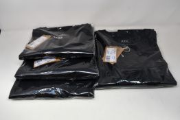 Four as new A.P.C. VPC logo T-shirts in black (All L - RRP £49 each).